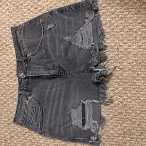 SO Charcoal Distressed Jean Shorts
